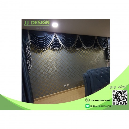 ผ้าม่านคอกระเช้า ศรีราชา - ร้าน เจ.เจ. ดีไซน์ - ผ้าม่านคอกระเช้า ศรีราชา 